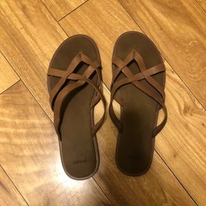Sanuk brown sandals.